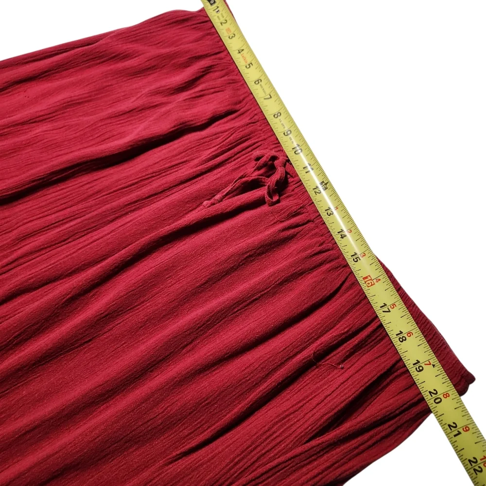 Y2K Vintage Midi‎ Maxi Prairie Skirt Red Broomstick Coquette Lace Cottagecore 22